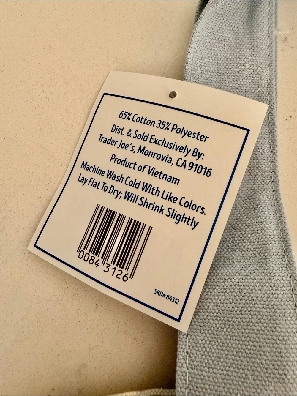 Trader Joe's Striped Mini Canvas Tote Bag - Blue & Cream - BNWT
